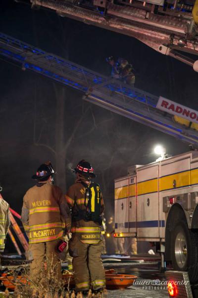 Firefighters from Malvern to Bryn Mawr assisted at the fire scene.